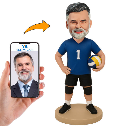 Handcraft Man with Volleyball Custom Bobbleheads