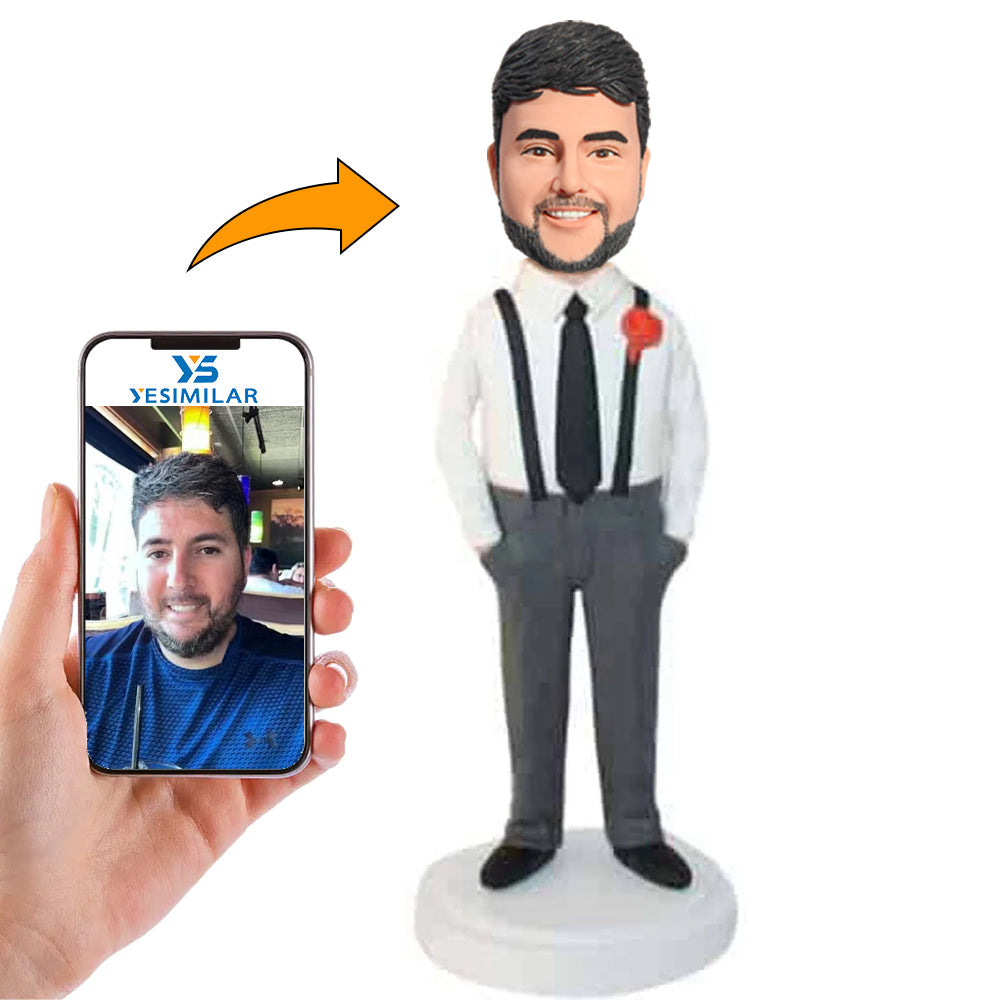 Groomsmen in Overalls Custom Bobbleheads