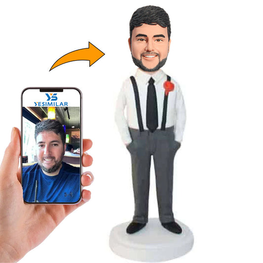 Groomsmen in Overalls Custom Bobbleheads