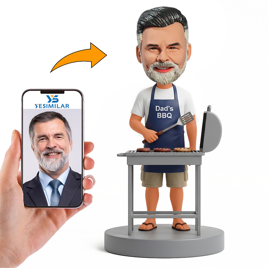 BBQ Dad Grilling Male Custom Bobbleheads