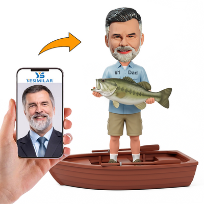 Outdoor Fishing Dad Male Custom Bobbleheads