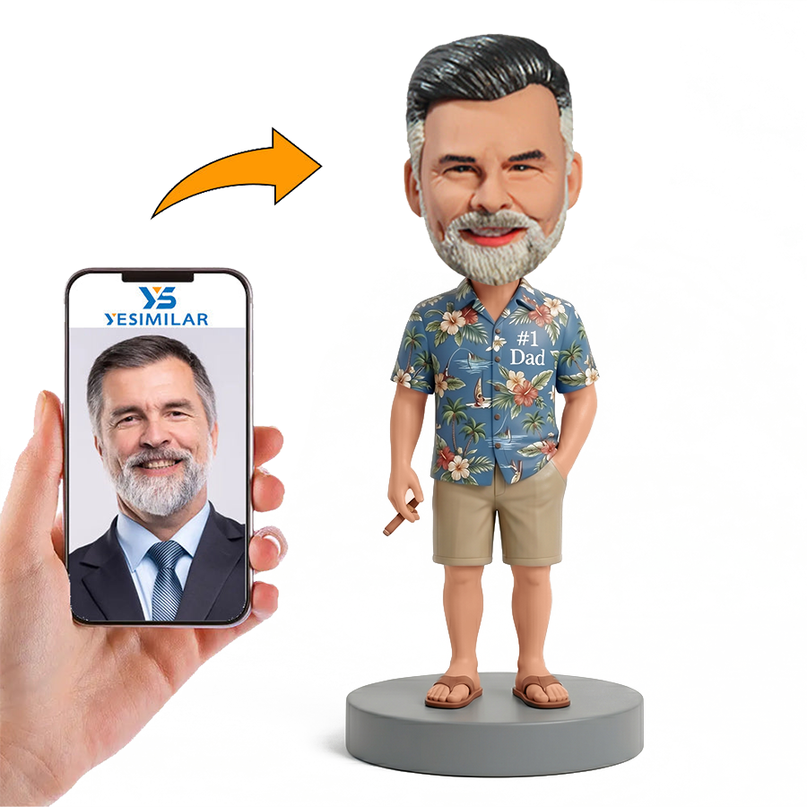 Casual Dad Smoking Cigar Male Custom Bobbleheads