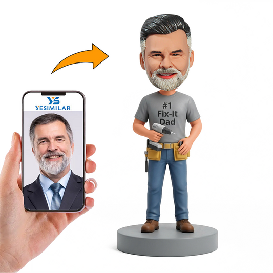 Garage Mechanic Dad Male Custom Bobbleheads