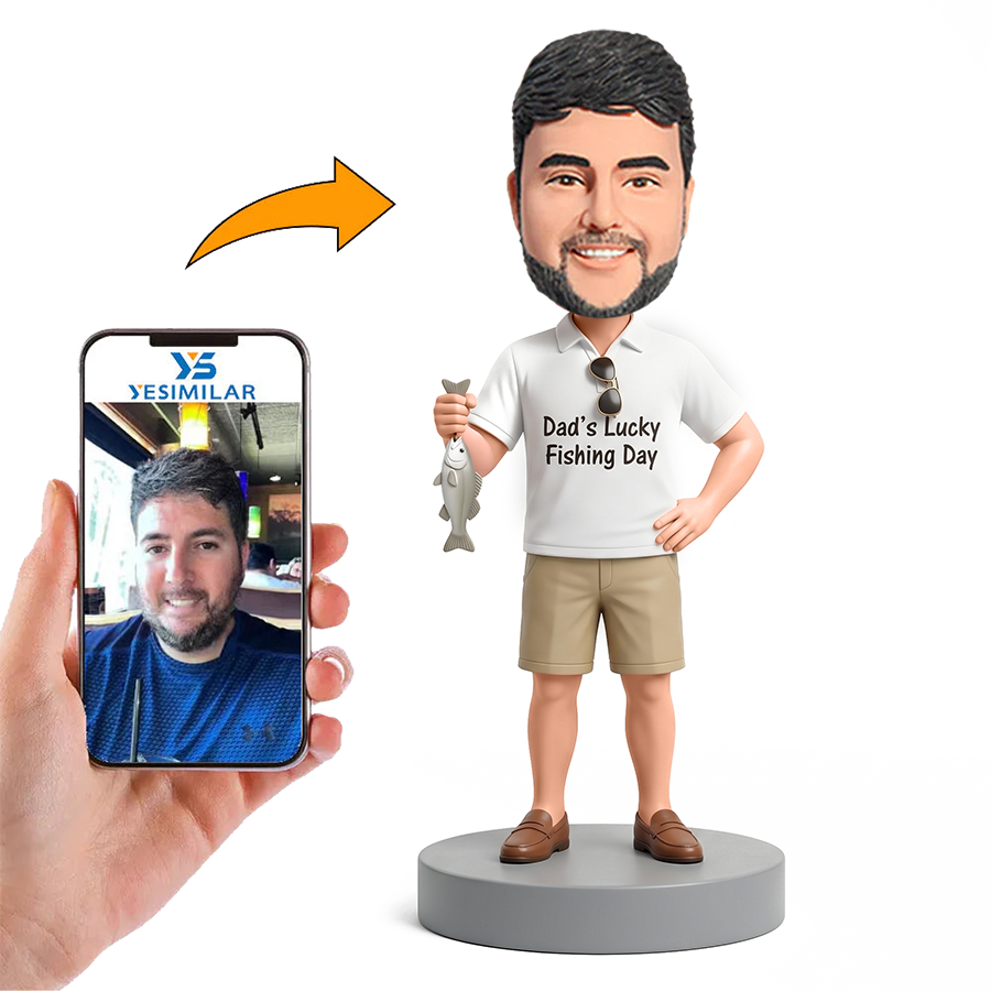 Sport Fishing Dad Male Custom Bobbleheads