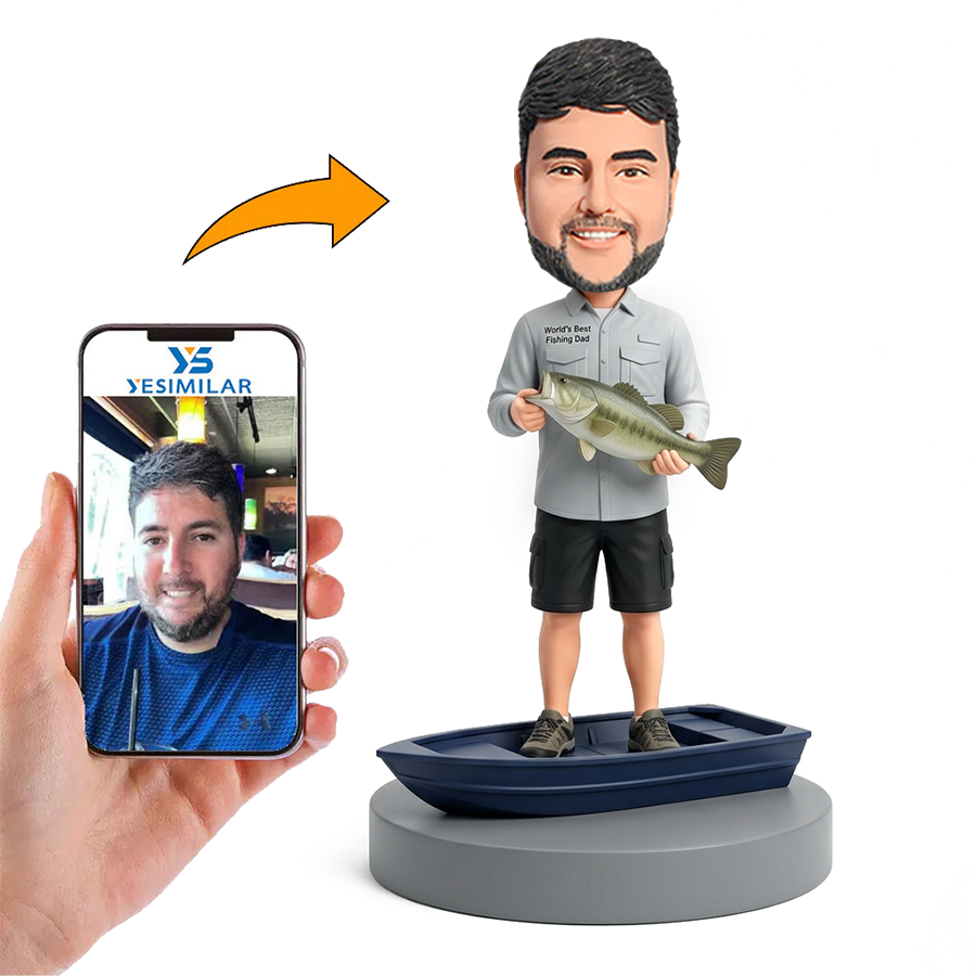 Lake Fishing Dad Male Custom Bobbleheads