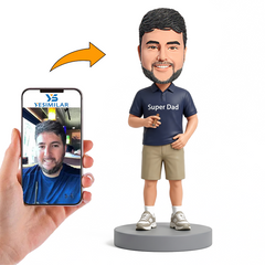Super Dad Holding Cigar Male Custom Bobbleheads