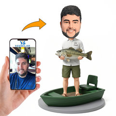 Weekend Fishing Dad Male Custom Bobbleheads