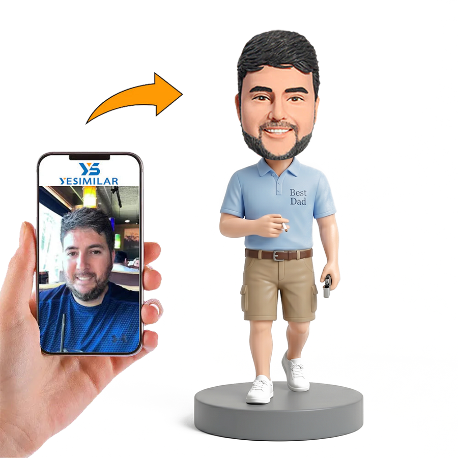 Dad Holding Cigarette Male Custom Bobbleheads