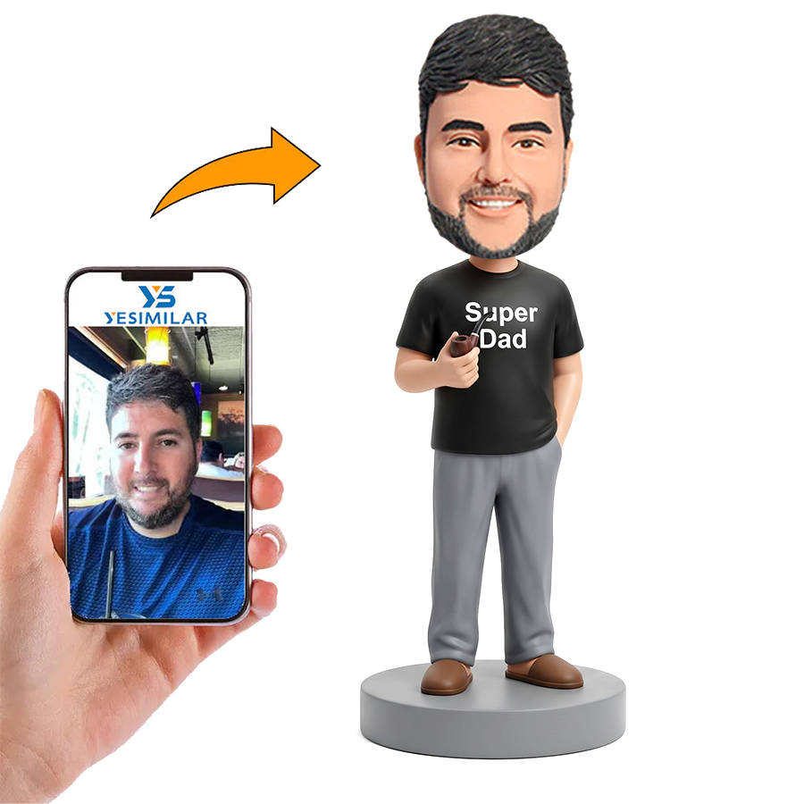 Cool Smoking Dad Male Custom Bobbleheads