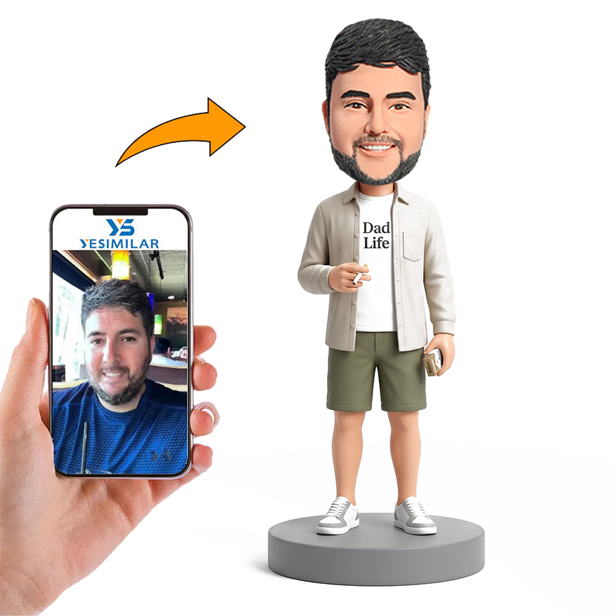 Casual Smoker Dad Male Custom Bobbleheads