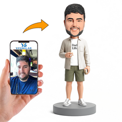 Casual Smoker Dad Male Custom Bobbleheads