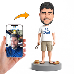 Dad in Hoodie Male Custom Bobbleheads
