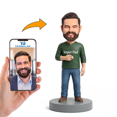 Relaxed Dad with Pipe Male Custom Bobbleheads