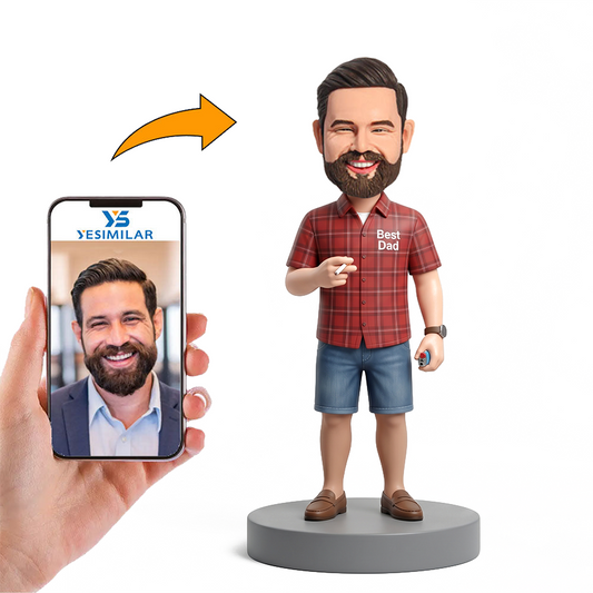 Dad Holding Pipe Male Custom Bobbleheads