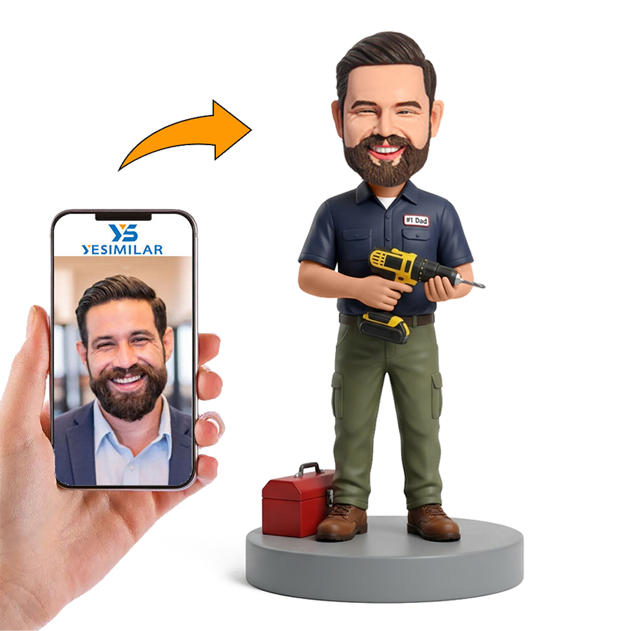 Professional Mechanic Dad Male Custom Bobbleheads