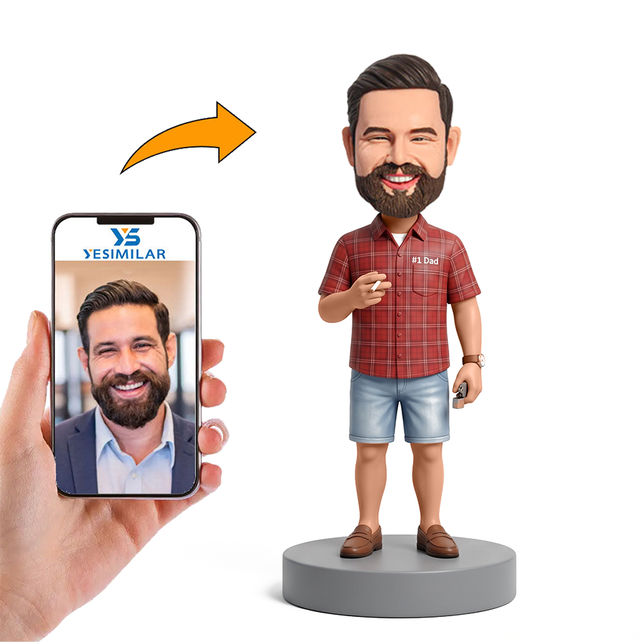 Cigarette Smoking Casual Dad Male Custom Bobbleheads