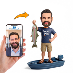 Fishing Enthusiast Dad Male Custom Bobbleheads