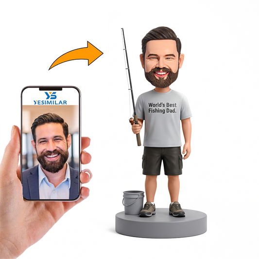 Angler Dad Male Custom Bobbleheads