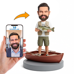 Dad Holding Trout Male Custom Bobbleheads
