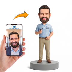 Business Dad Holding Cigarette Male Custom Bobbleheads