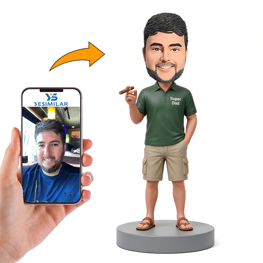 Weekend Cigar Dad Male Custom Bobbleheads