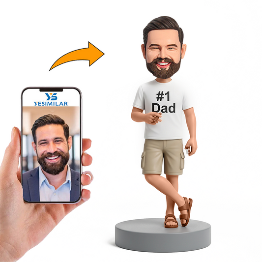 Smoking Cigar Casual Dad Male Custom Bobbleheads