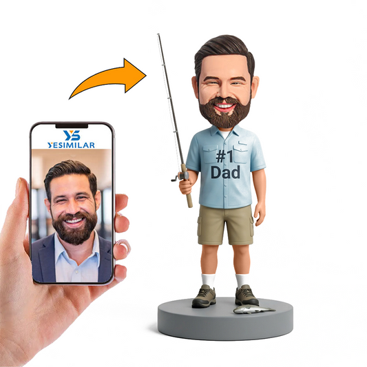 River Fishing Dad Male Custom Bobbleheads