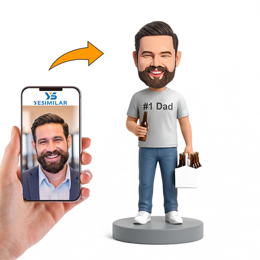 Casual Beer Drinking Dad Male Custom Bobbleheads