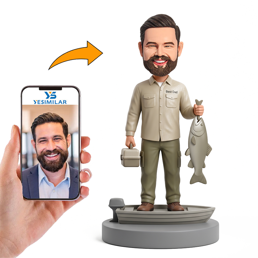 Fishing Adventure Dad Male Custom Bobbleheads
