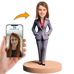 Bank Teller Business Woman Custom Bobbleheads