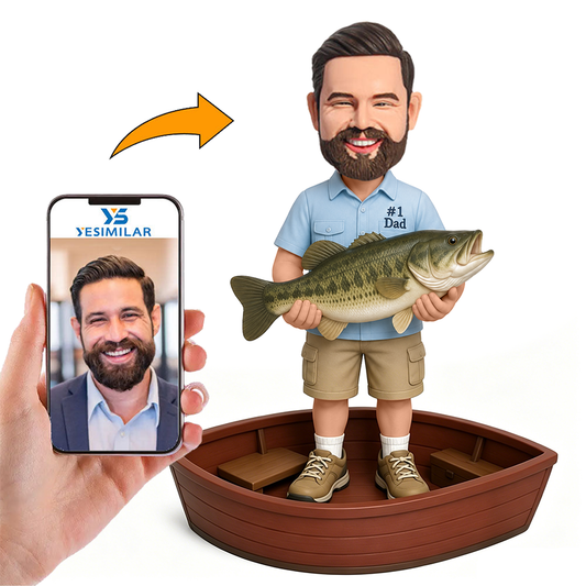 Professional Fishing Dad Male Custom Bobbleheads
