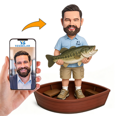 Professional Fishing Dad Male Custom Bobbleheads