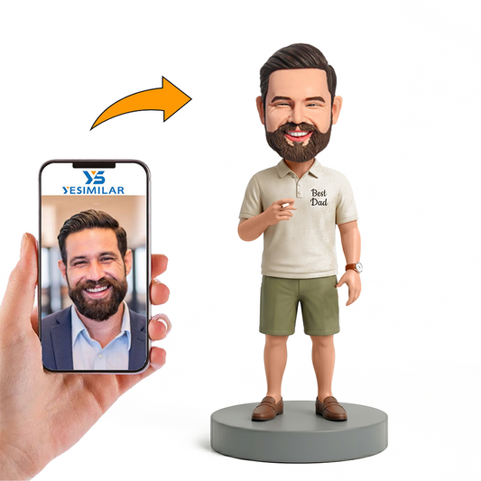 Casual Dad with Cigar Male Custom Bobbleheads