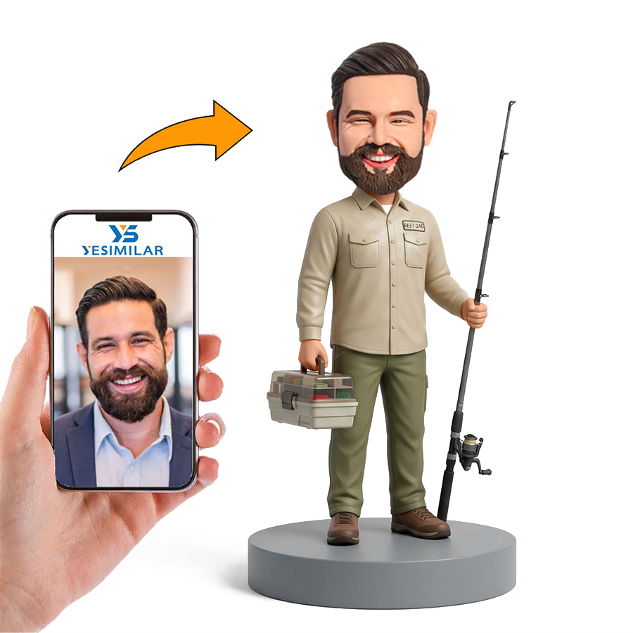 Big Catch Fishing Dad Male Custom Bobbleheads