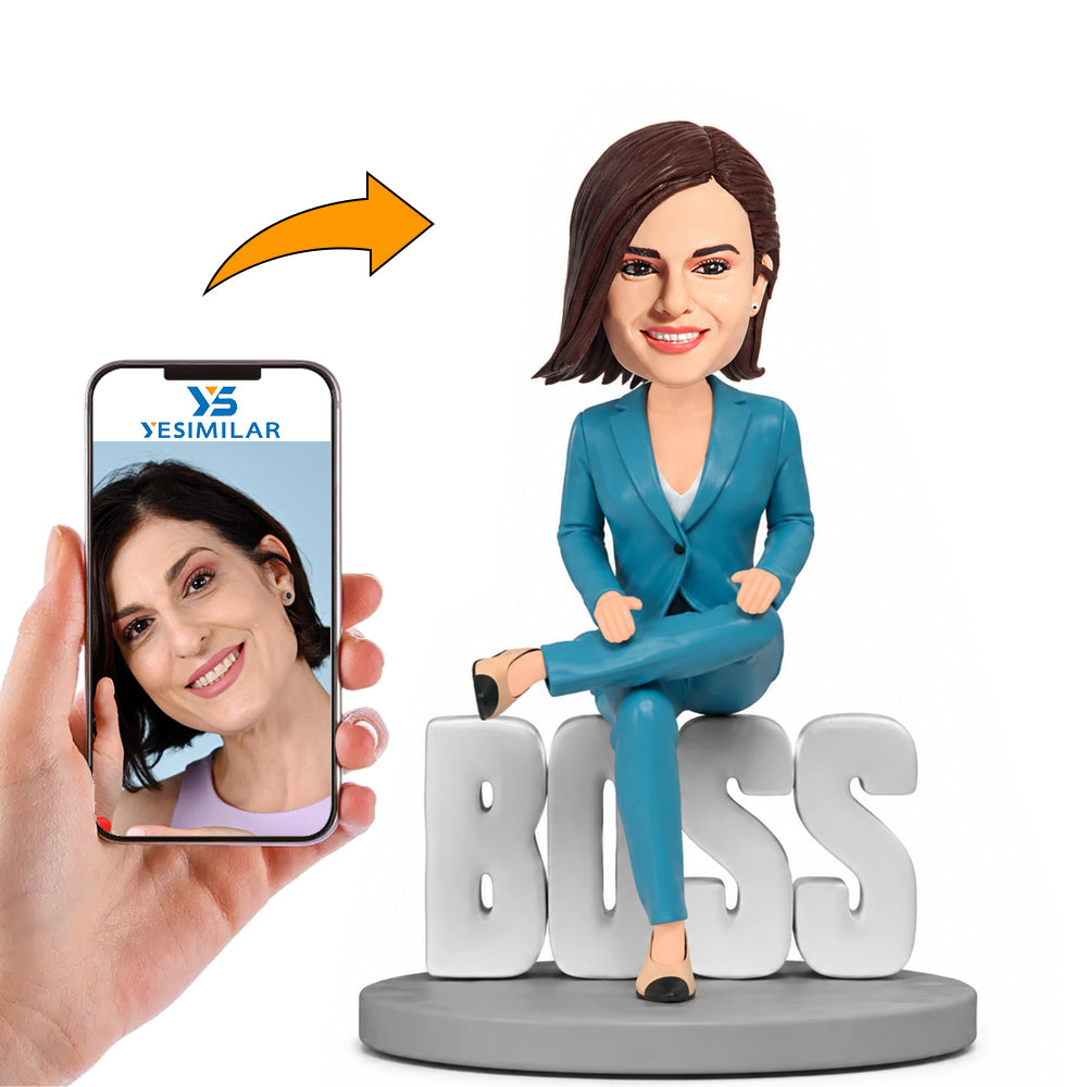 WORLD BEST BOSS Dominating Lady Boss Custom Bobbleheads
