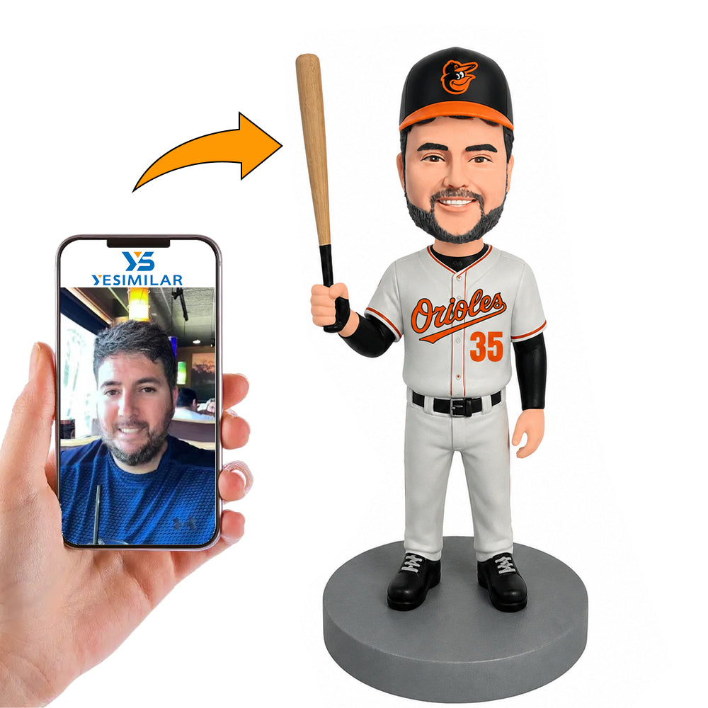 Baltimore Orioles Baseball Player with Hat Custom Bobbleheads