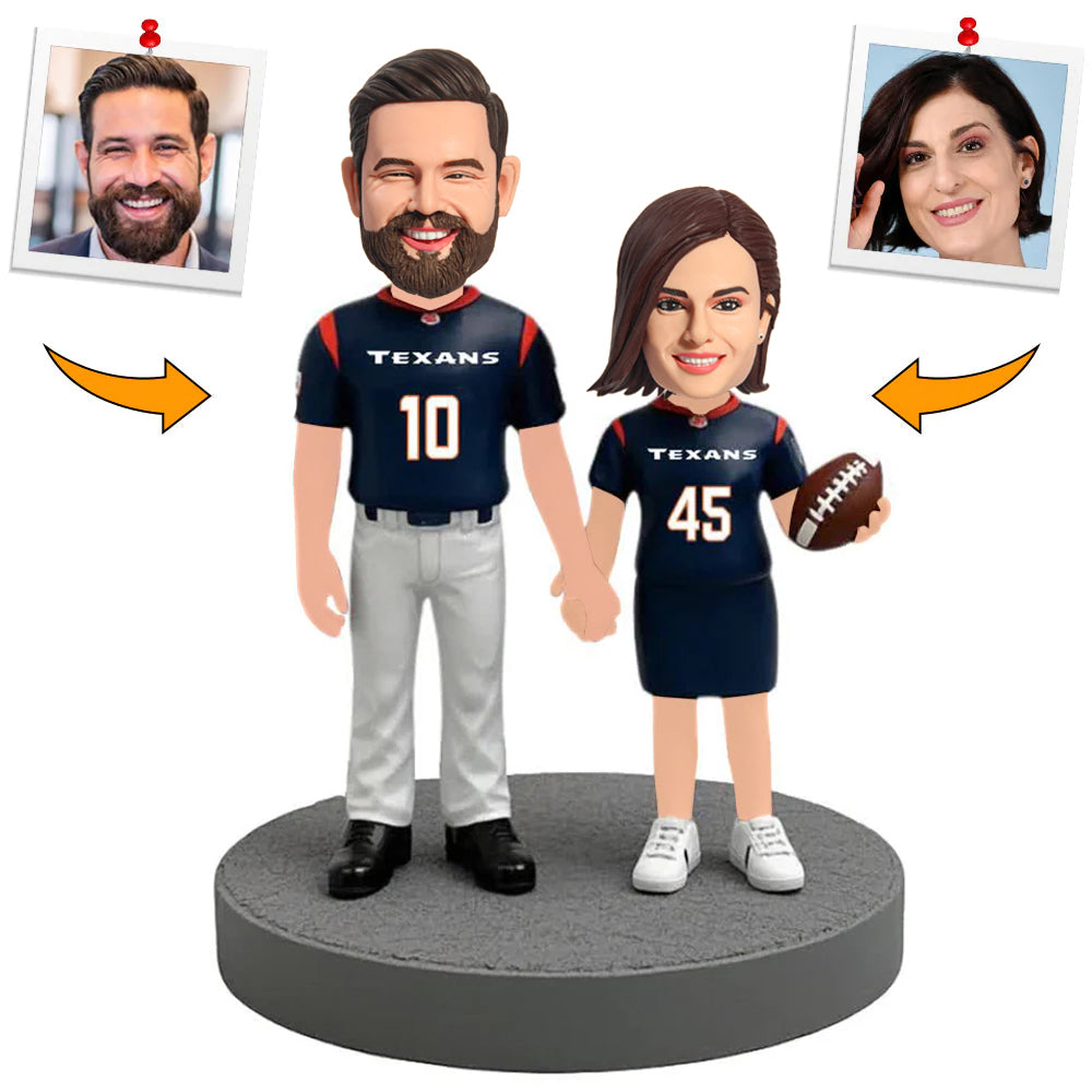 Houston Texans Football Couple Player Custom Bobbleheads