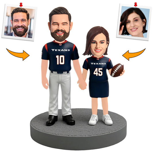 Houston Texans Football Couple Player Custom Bobbleheads