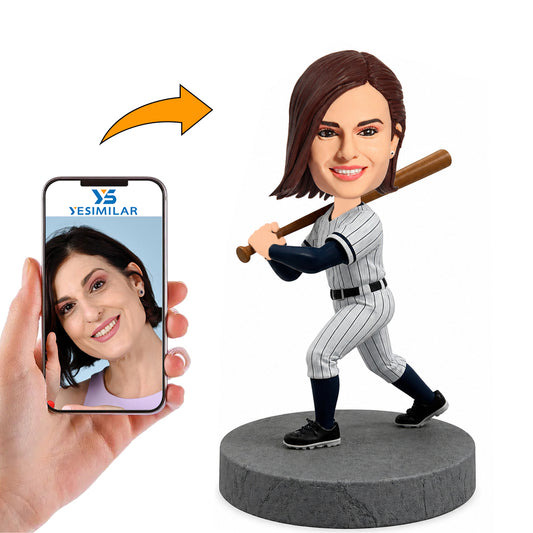 Female Plays Baseball Custom Bobbleheads