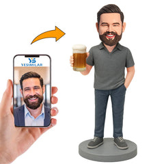 Man Holding Beer Custom Bobbleheads