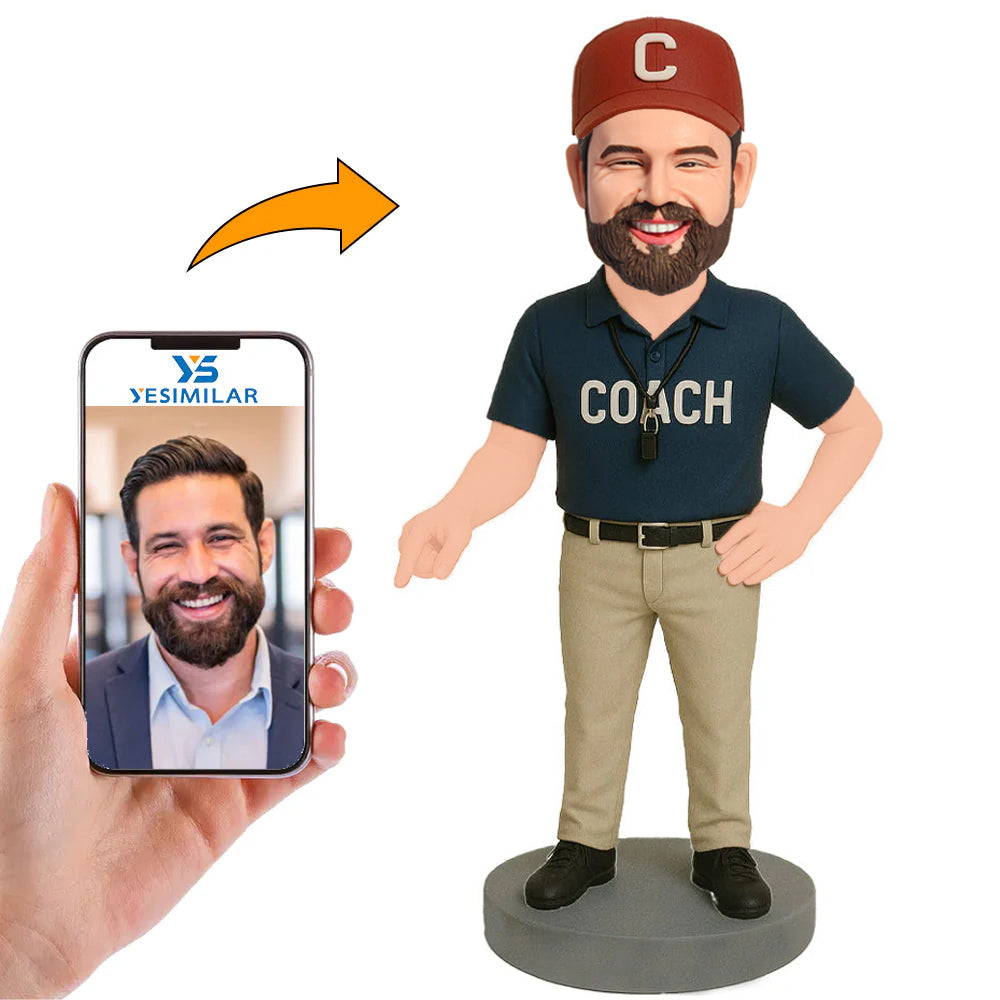 Coach Pointing to the Ground Custom Bobbleheads