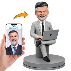 Business Man Working on Chair Custom Bobbleheads