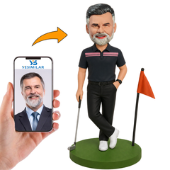 Black Pants Golf Men Custom Bobbleheads