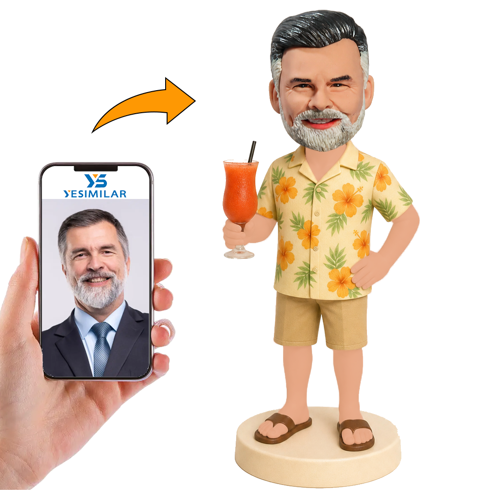 Retired Man Holding Juice Custom Bobbleheads