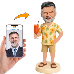 Retired Man Holding Juice Custom Bobbleheads