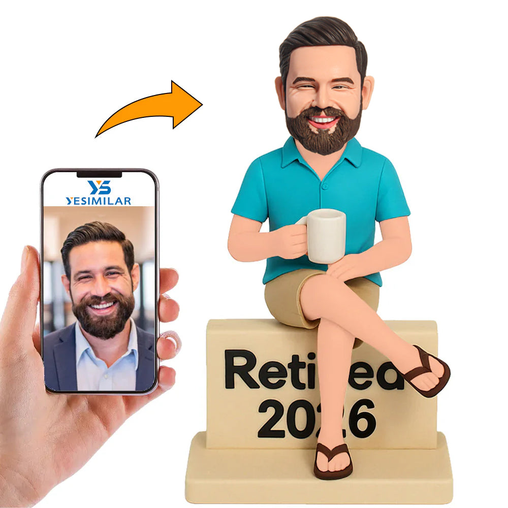 Man Sitting on Retirement 2026 Base Custom Bobbleheads