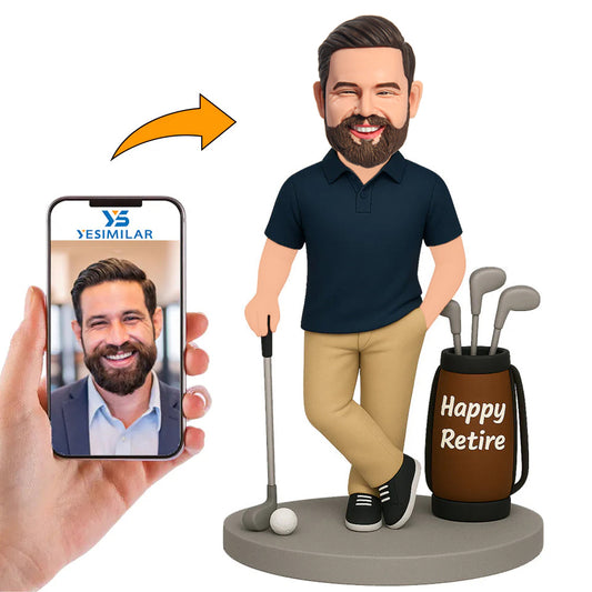 Happy Retired Golfer Custom Bobbleheads