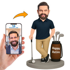 Happy Retired Golfer Custom Bobbleheads