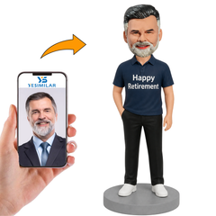 Happy Retirement Man Custom Bobbleheads