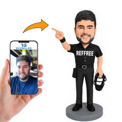 Baseball Umpire in Black Shirt Custom Bobbleheads